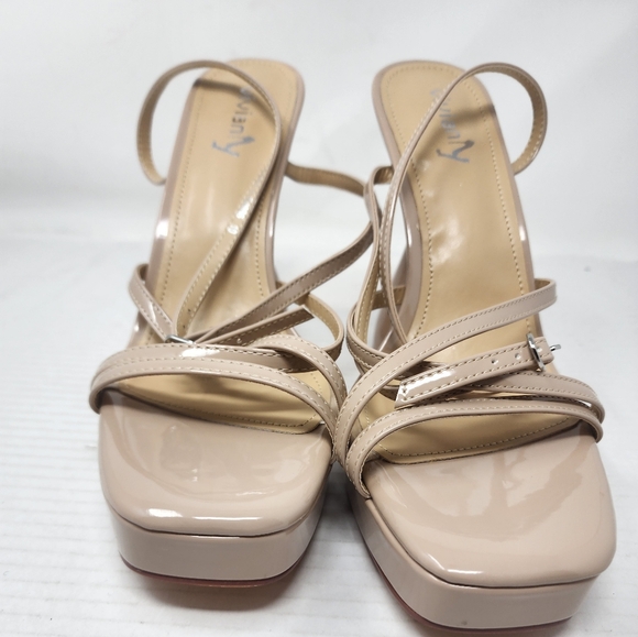 New Nude Strappy Heels Sculpted Heel Size 10 - Picture 4 of 7